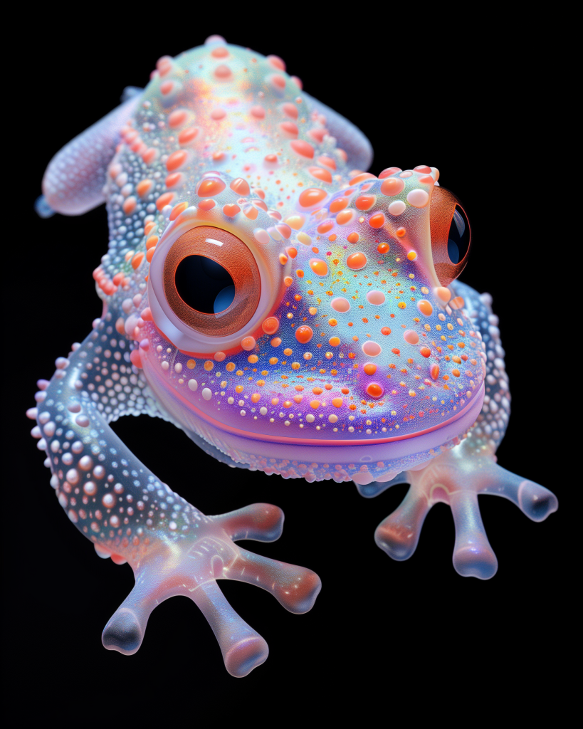 image of a biomorphic transluscent frog