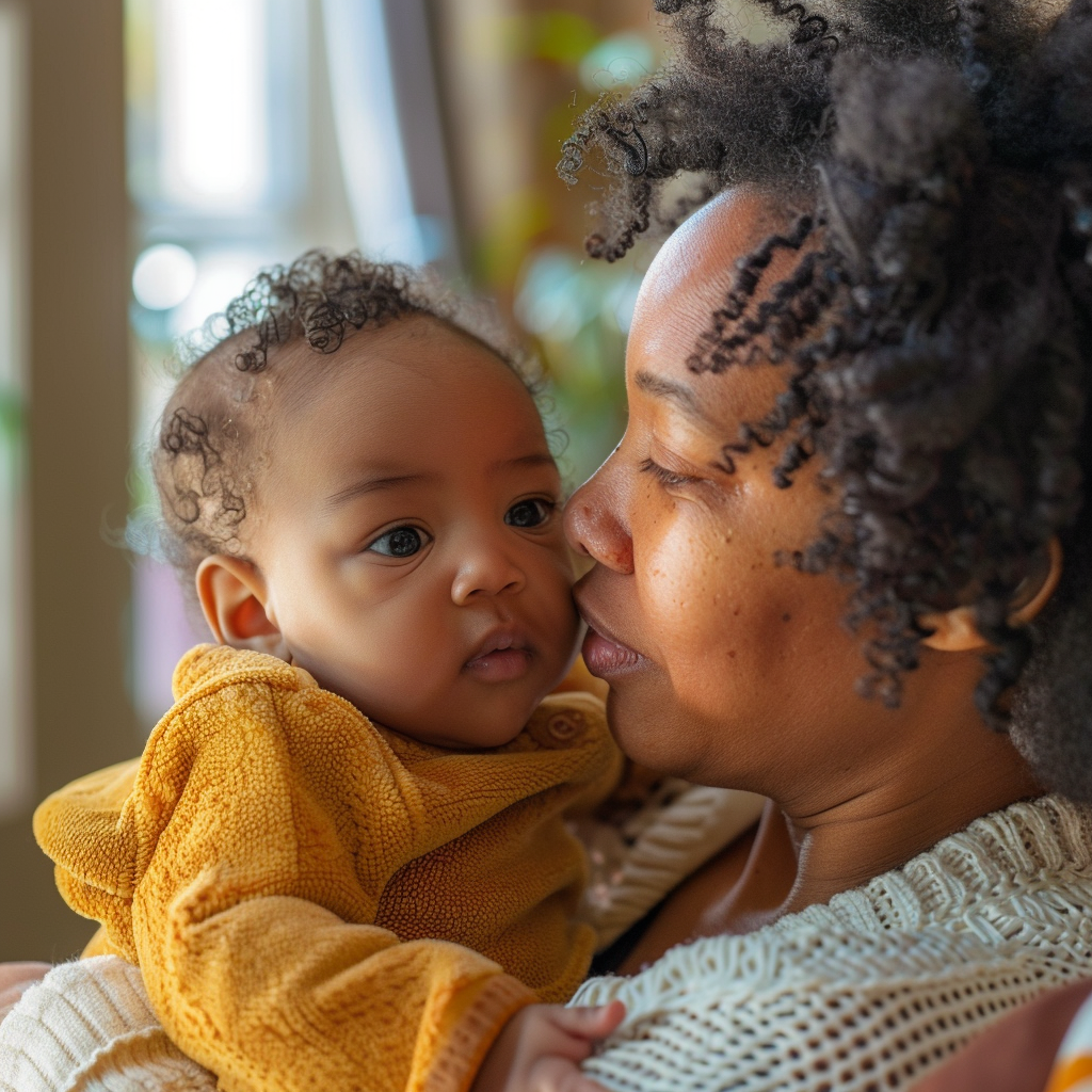 image of a black woman holding a baby