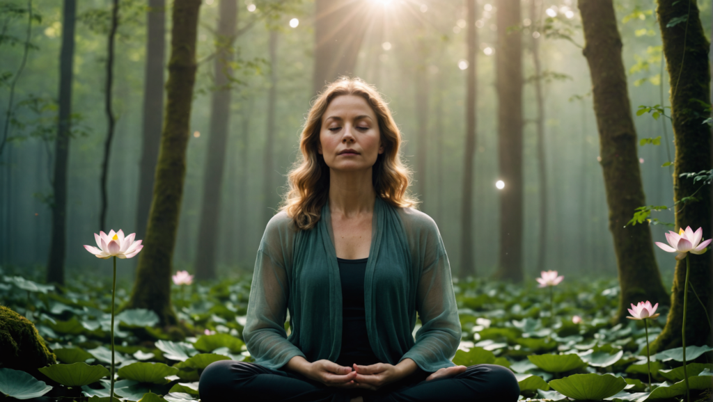 Ethereal photograph of a woman in meditation