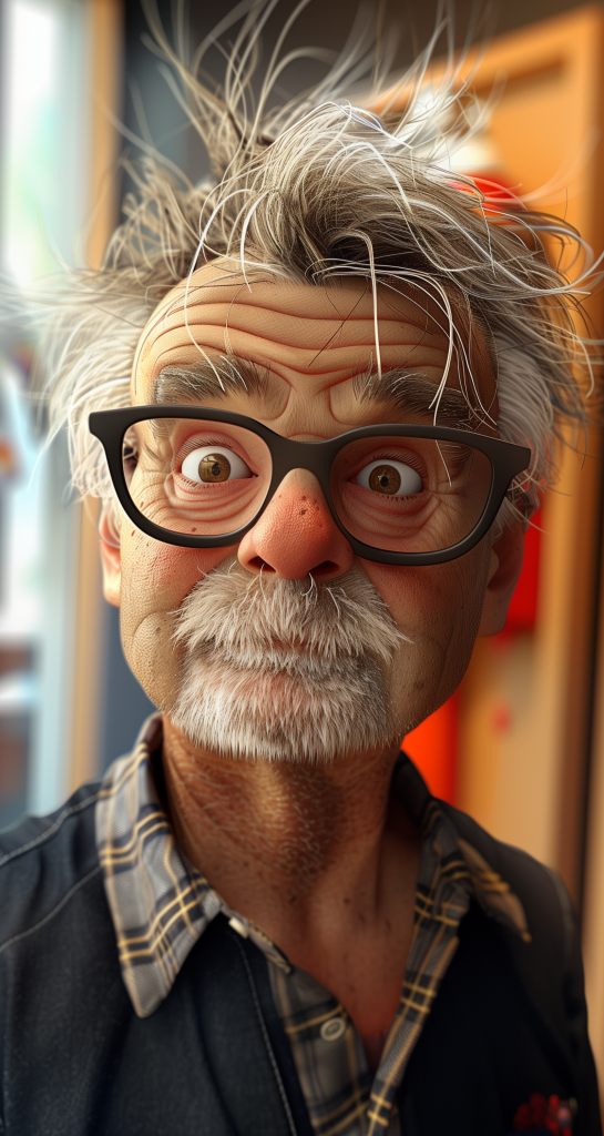 an image of a surprised old man