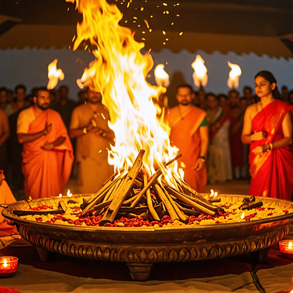 a fire pyre for worship