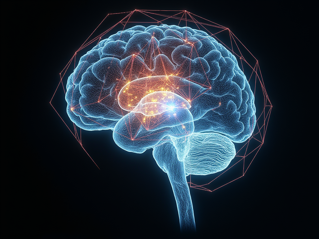 A brain scan showing neural activity in the shape of various spirit animals