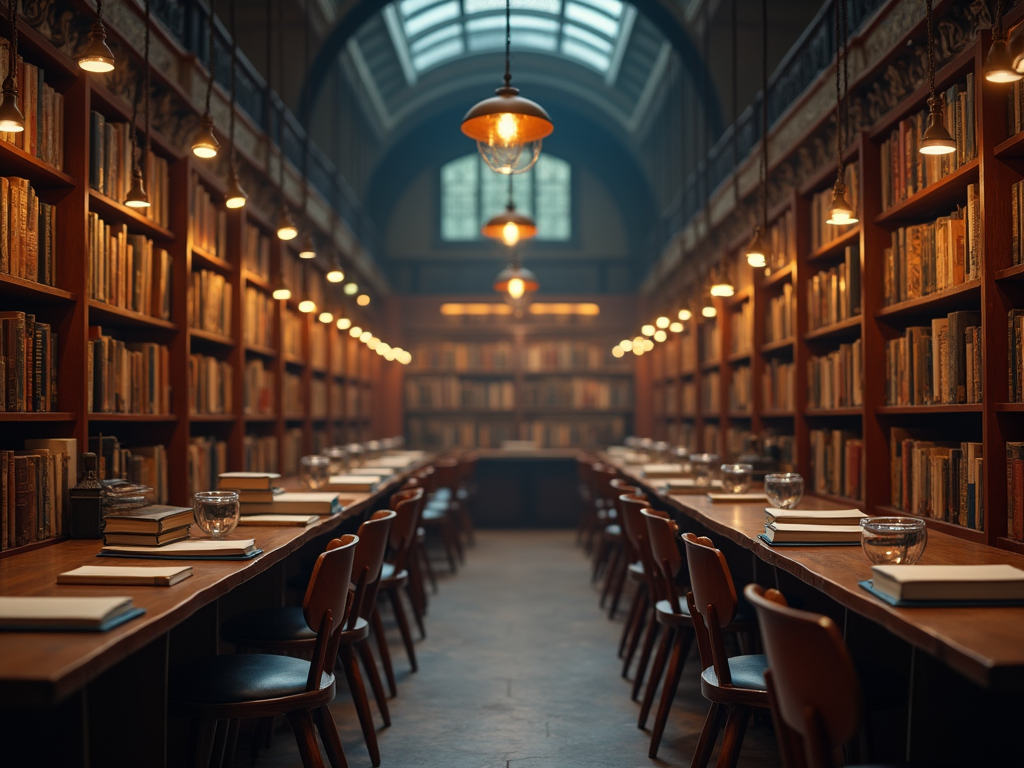 A library filled with books on finance, glowing with knowledge