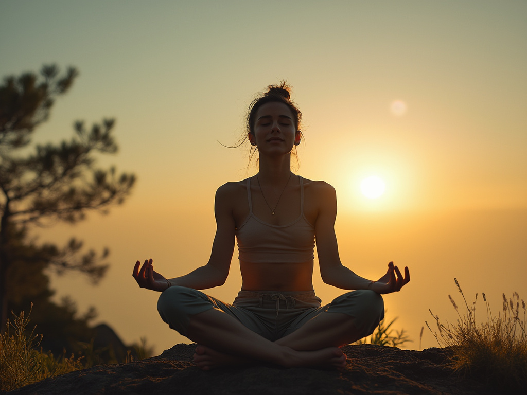 Inspirational photo of a person, levitating, in lotus position